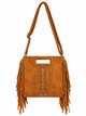 Borsa a tracolla con frange e borchie
