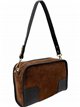 Borsa a tracolla in pelle scamosciata con dettagli in pelle