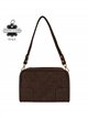 Schultertasche aus Wildleder mit Lederdetails