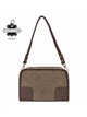 Schultertasche aus Wildleder mit Lederdetails