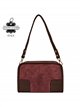 Schultertasche aus Wildleder mit Lederdetails