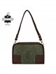 Schultertasche aus Wildleder mit Lederdetails