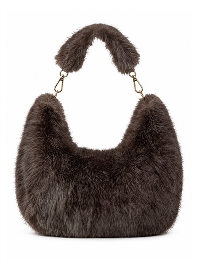Sac bandoulière demi-lune en fausse fourrure