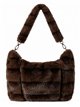 Borsa a tracolla in pelliccia sintetica con motivo a righe.