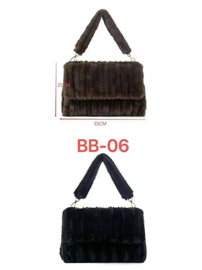 Sac à main en fausse fourrure avec rabat