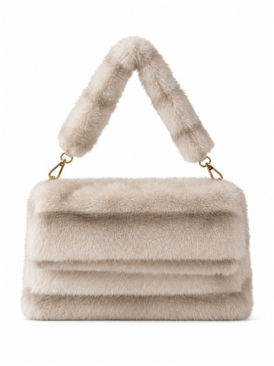 Bolsa de pele sintética com aba