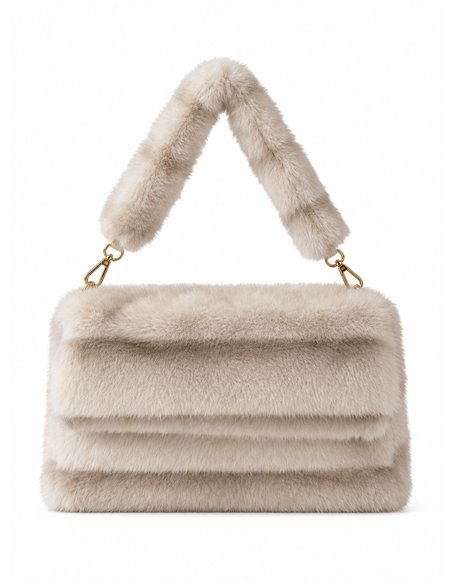 Bolsa de pele sintética com aba