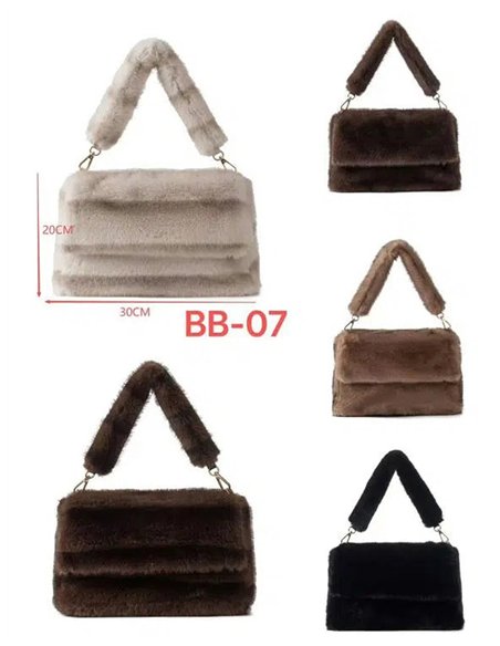 Bolsa de pele sintética com aba