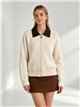Cardigan à col contrastant