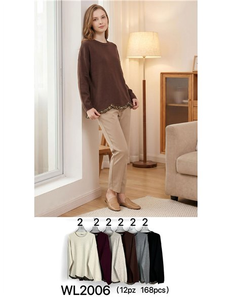 Pullover mit Tiermuster und niedrigem Ausschnitt