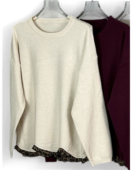 Pullover mit Tiermuster und niedrigem Ausschnitt