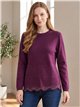 Strassbesetzter Jersey und gewellter Saum
