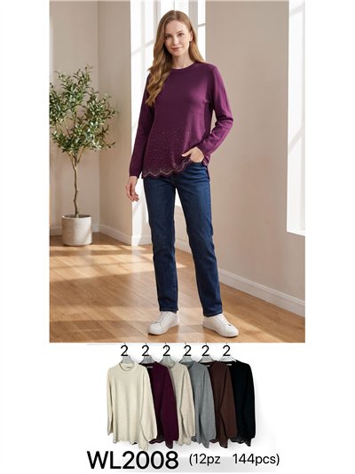 Strassbesetzter Jersey und gewellter Saum 2