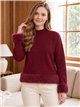 Jersey cuello alto con pelo
