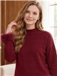 Jersey cuello alto con pelo