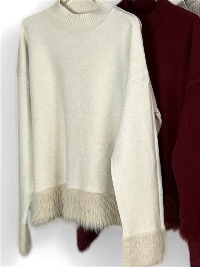 Jersey cuello alto con pelo