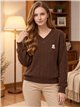 Pull en maille torsadée à patch ours en peluche