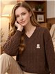 Pull en maille torsadée à patch ours en peluche