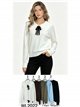 Statement collar bow knit sweater