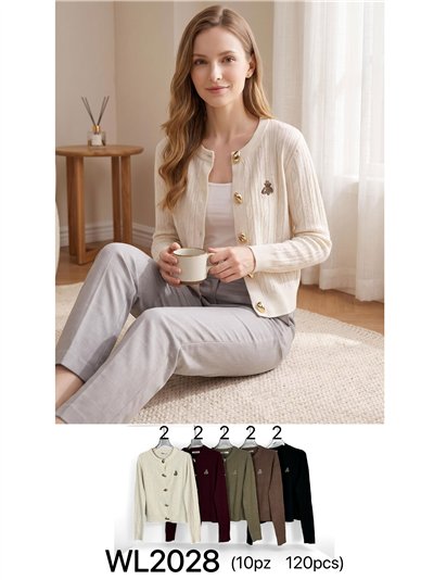 Cardigan intrecciato con bottoni gioiello 2