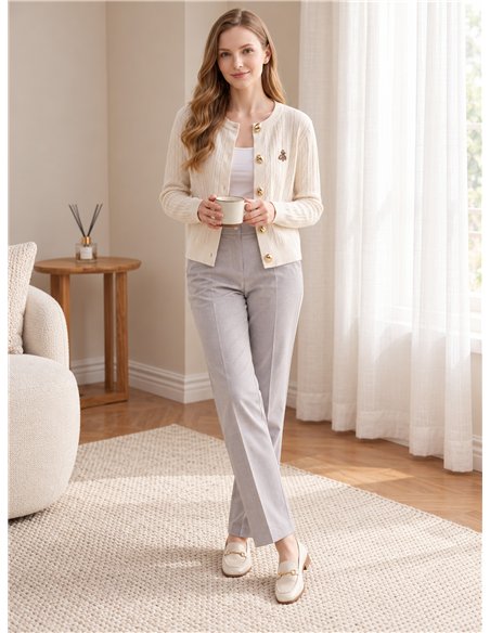Gilet tressé à boutons bijoux