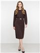 Belted midi knit dress