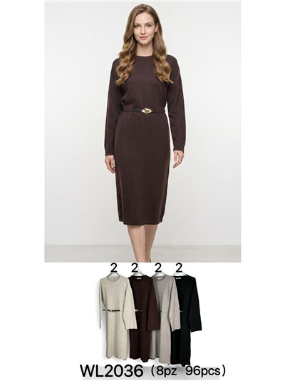 Belted midi knit dress 2