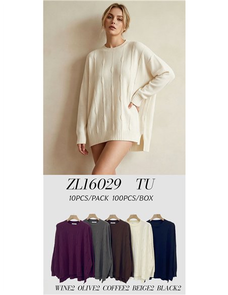 Jersey amplio de punto trenzas
