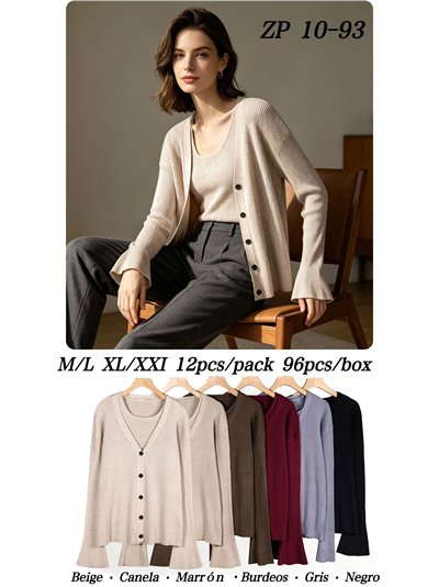 Conjunto de cárdigan y top de canalé 2