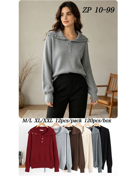 Jersey cuello marinero y botones