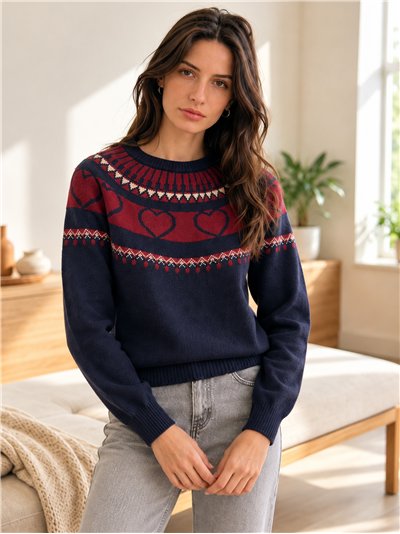 Jersey jacquard corazones
