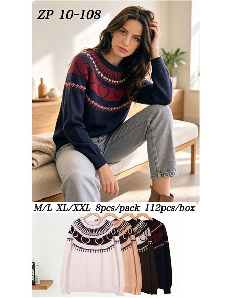 Jersey jacquard corazones