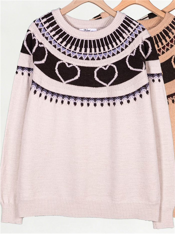 Jersey jacquard corazones