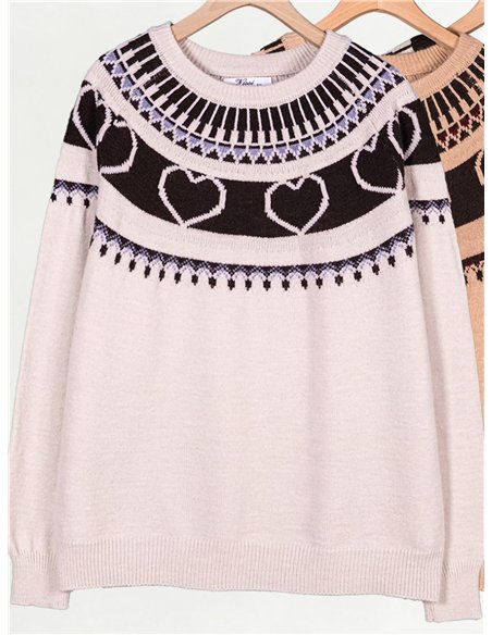 Jersey jacquard corazones