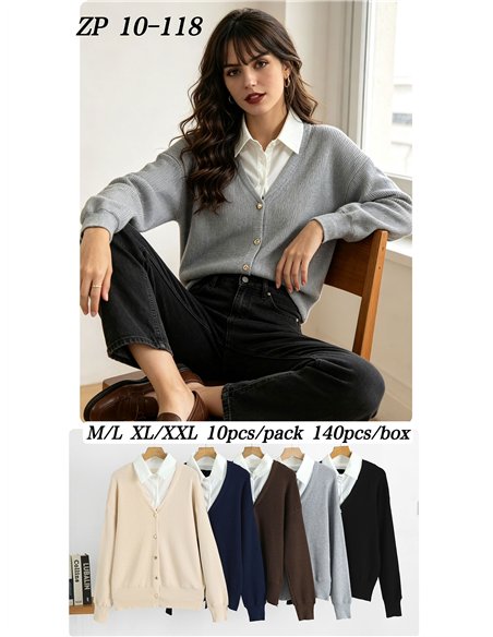 Cardigan con bottoni effetto camicia