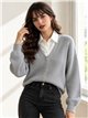 Cardigan con bottoni effetto camicia