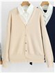 Cardigan con bottoni effetto camicia