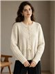 Strickjacke mit niedrigem Ausschnitt und verstellbarer Taille