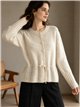 Strickjacke mit niedrigem Ausschnitt und verstellbarer Taille
