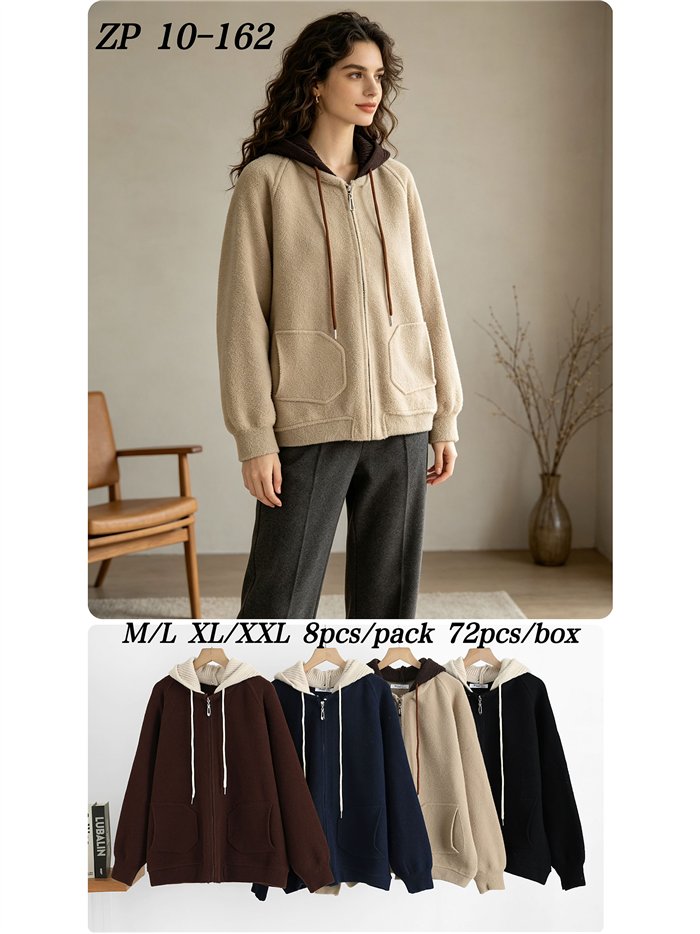 Chaqueta de punto con capucha contraste