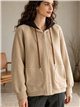 Chaqueta de punto con capucha contraste