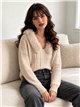 Jersey trenzado cuello de pelo