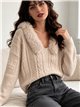 Jersey trenzado cuello de pelo