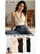 Top halter de canalé cuello de pelo