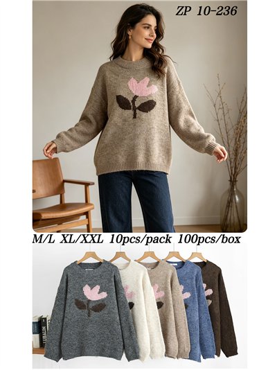 Jersey amplio flor jacquard 2