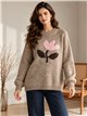 Jersey amplio flor jacquard
