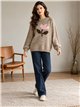 Jersey amplio flor jacquard