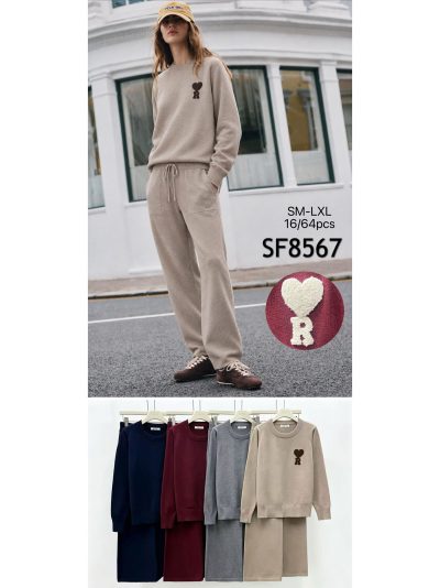 Conjunto jersey corazón y pantalón wide leg 2