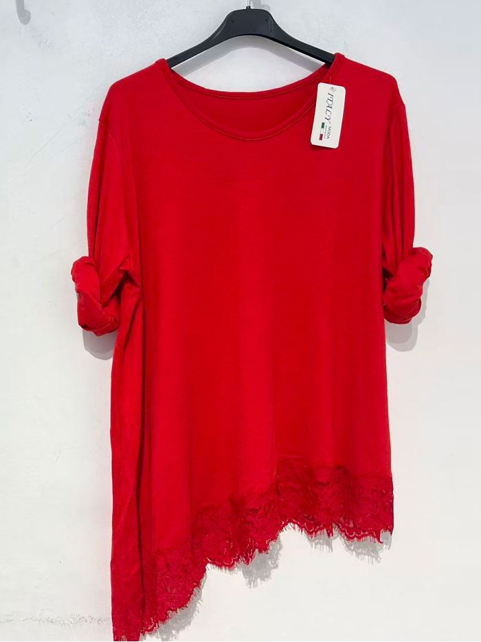 Maglione oversize asimmetrico con pizzo | ZD-98727 | B2B