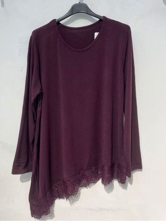 Maglione oversize asimmetrico con pizzo | ZD-98727 | B2B